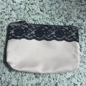 Ipsy Pink Black Lace Makeup/Cosmetic Bag